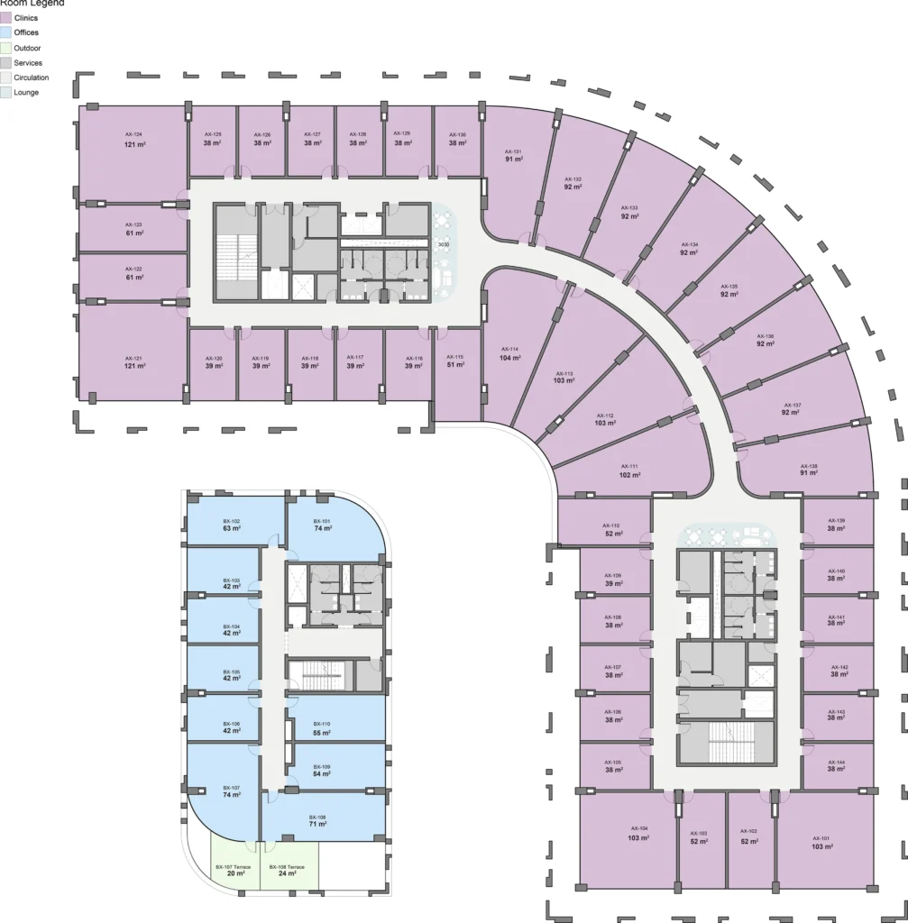 Clinics Layouts Etage Mall Taj City New Cairo