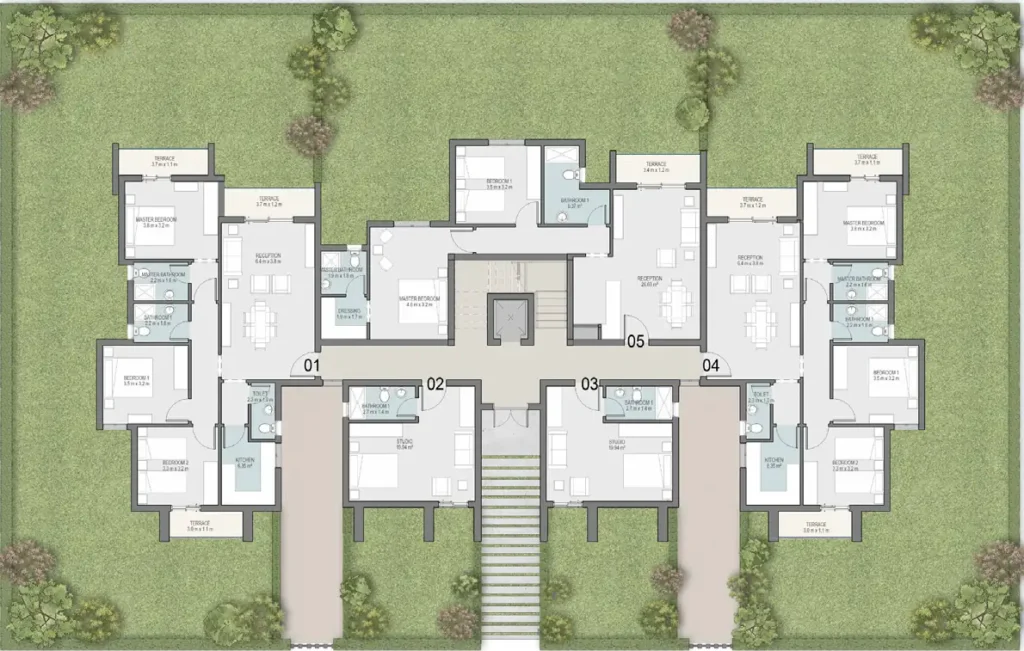 Building Plan in Taj City Compound