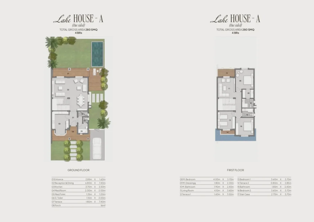 Lake House Layout at Kingsway Mountain View Compound, 6th of October