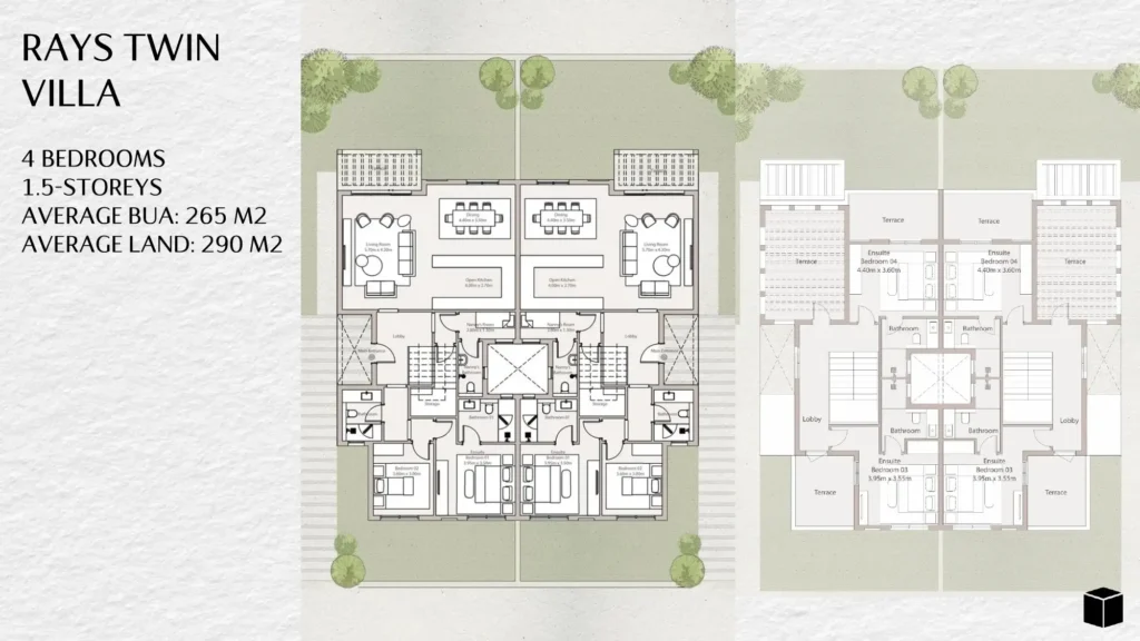 RAYS TWIN VILLA Floor Plan at Ogami Ras El Hekma RAYS TWIN VILLA Floor Plan at Ogami Ras El Hekma