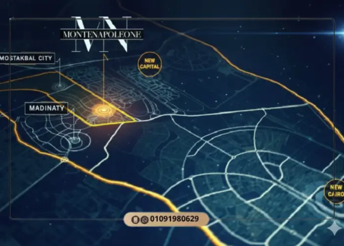 كمبوند مونتي نابوليوني المستقبل سيتي Montenapoleone اسعار ومساحات 8 موقع مشروع مونتي نابليوني المستقبل سيتي