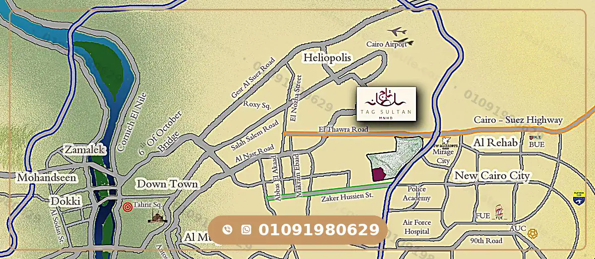 موقع كمبوند تاج سلطان من مدينة مصر