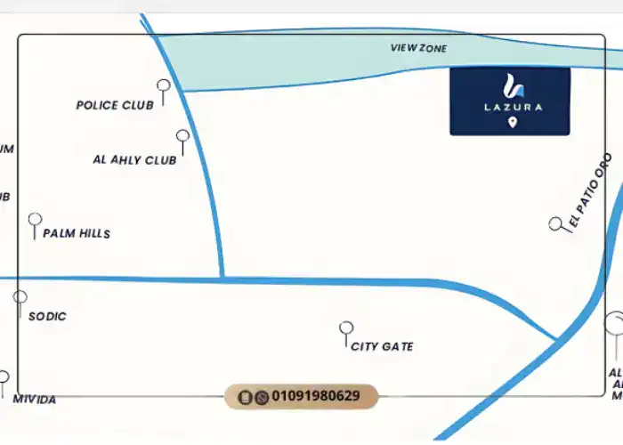 تفاصيل كمبوند لازورا التجمع الخامس Lazura New Cairo 8 موقع مشروع Lazura New Cairo