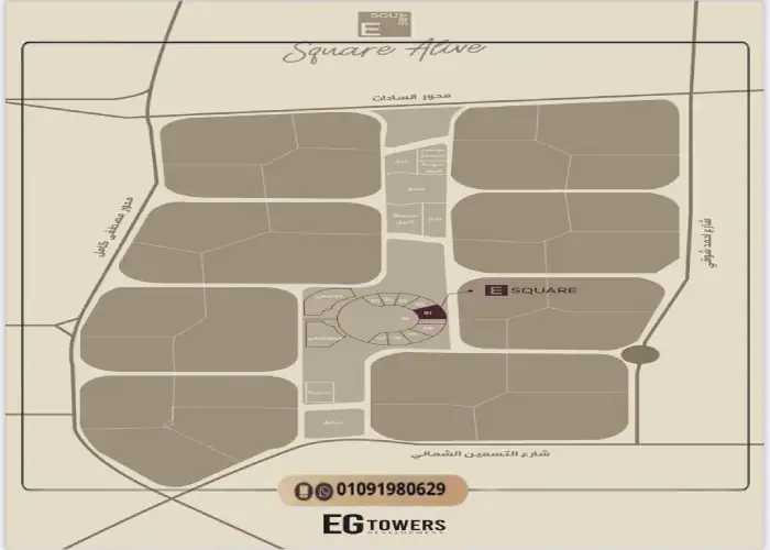 تفاصيل مول سكوير الايف التجمع الخامس Mall Square Alive 10 موقع مول سكوير الايف القاهرة الجديدة