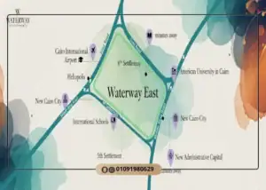 كمبوند وتر واي ايست التجمع السادس Waterway East بمقدم 10%