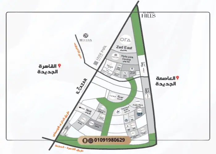 6th Settlement map showing surrounding axes and roads