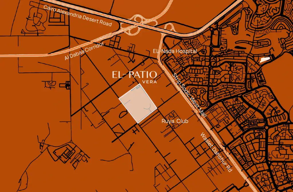 موقع كمبوند الباتيو فيرا الشيخ زايد El Patio Vera موقع كمبوند الباتيو فيرا الشيخ زايد El Patio Vera
