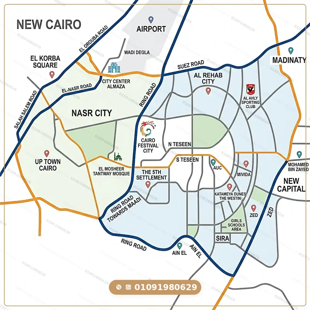 Sira New Cairo Compound Location on American University Axis