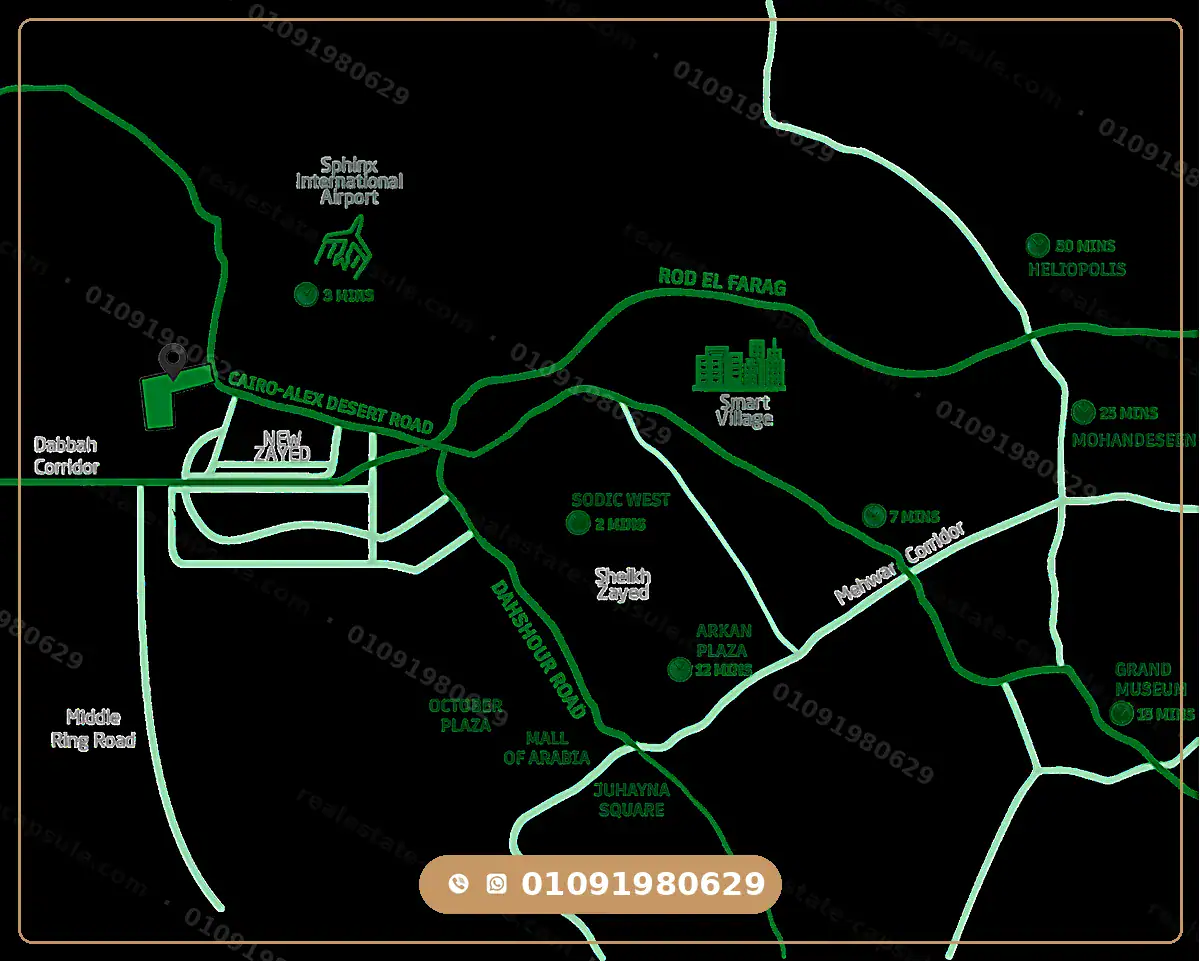 Mar Residence location on the Desert Road facing Sphinx Airport