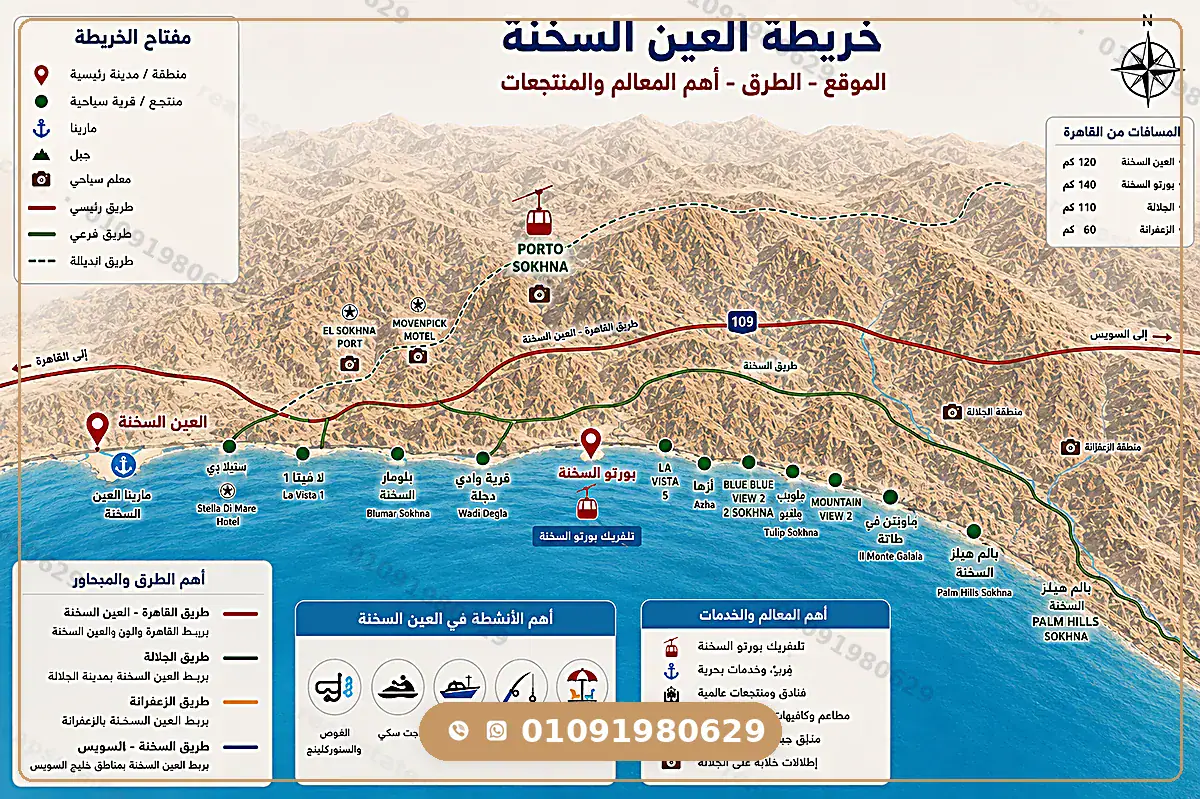 خريطة مدينة العين السخنة