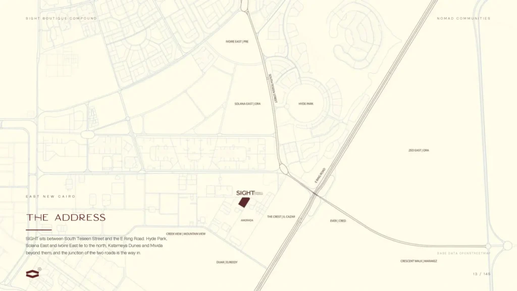 موقع كمبوند سايت القاهرة الجديدة SIGHT Boutique Compound موقع كمبوند سايت القاهرة الجديدة SIGHT Boutique Compound